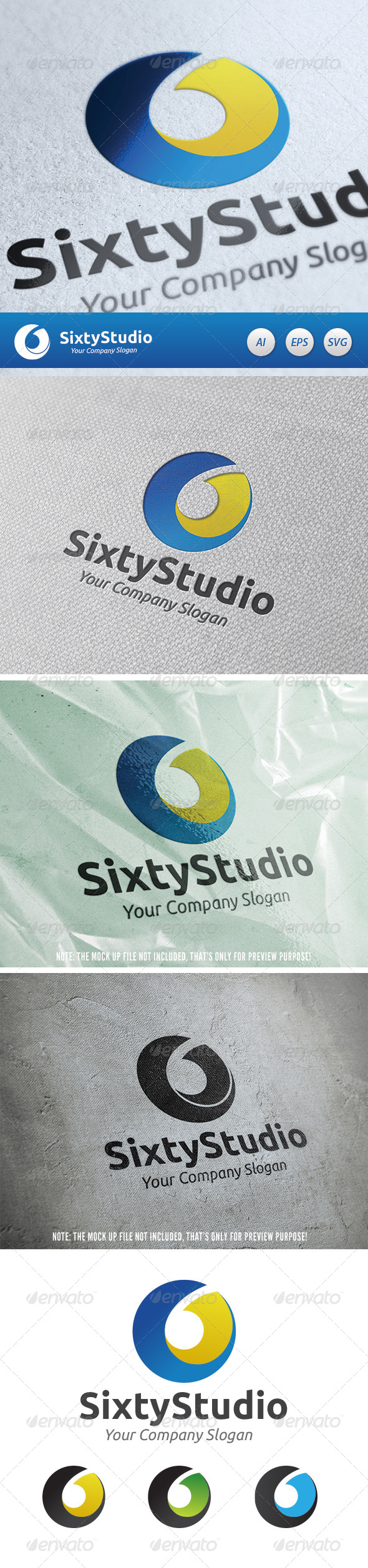 Sixty Studio Logo - Numbers Logo Templates