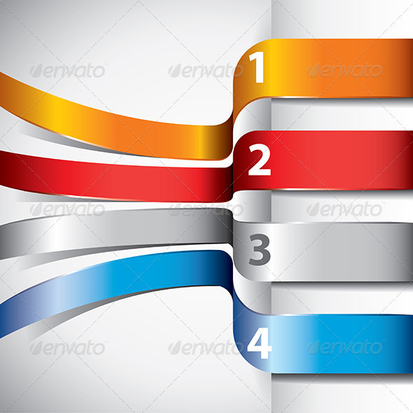 Infographics Template with Numbered Options, Vector - Web Technology