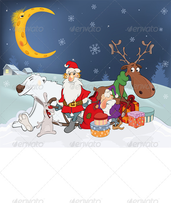 Santa Claus his Friends and Christmas Gifts - New Year Seasons/Holidays
