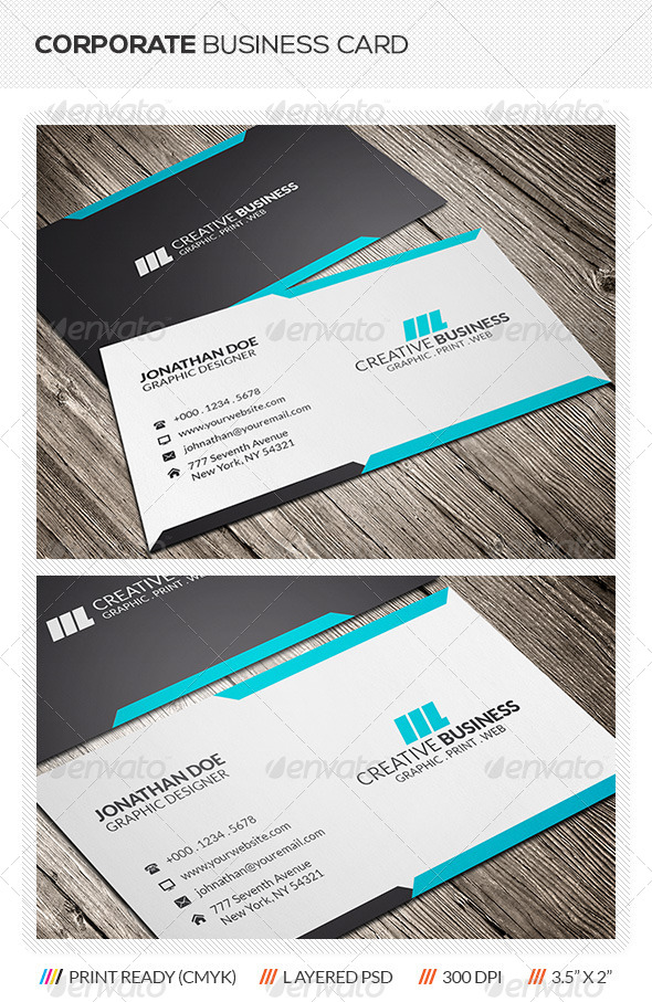 Corporate Business Card Template - Corporate Business Cards