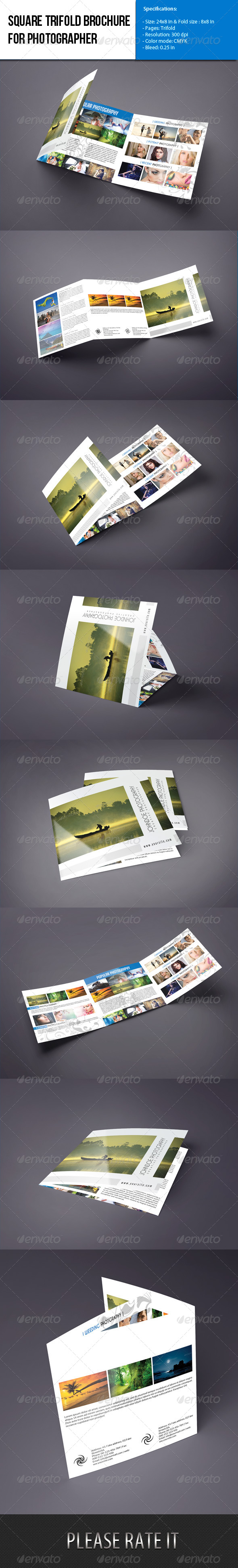 Square Trifold brochure-Photographer Portfolio - Portfolio Brochures