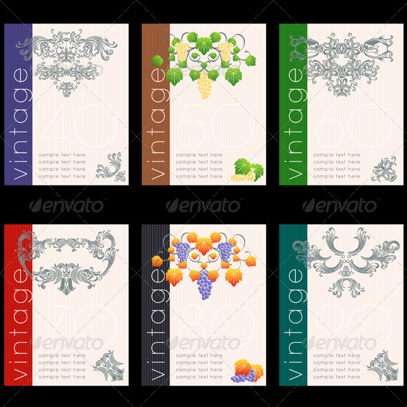 Wine Labels Design Template Set