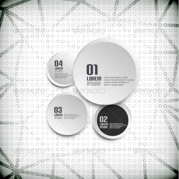 Vector 3D Paper Infographic - Circles Template - Abstract Conceptual