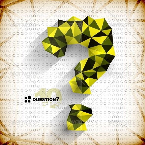 Paper Mosaic Triangles Texture Question Mark - Abstract Conceptual