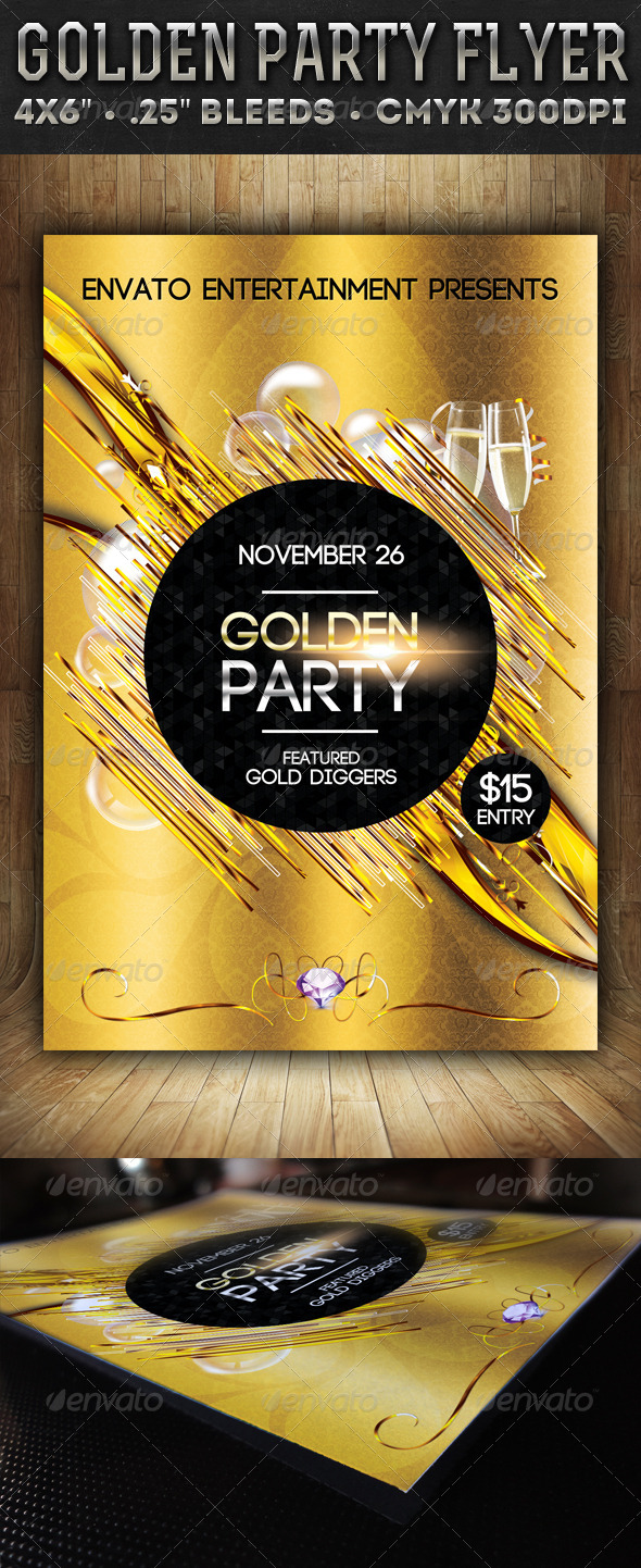 Golden Party - Flyer - Events Flyers