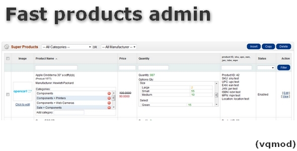 Fast Product Admin for OpenCart - CodeCanyon Item for Sale