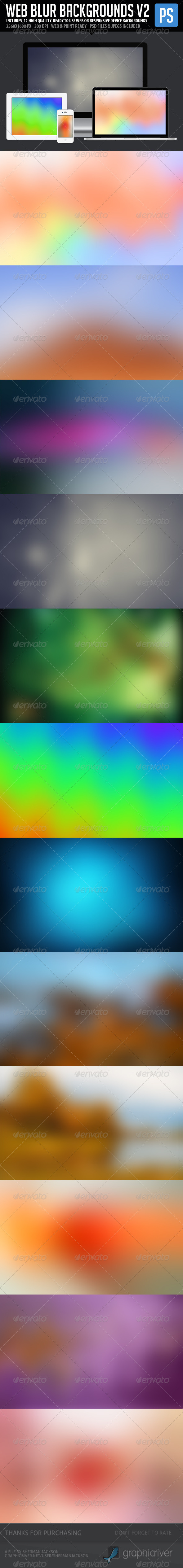Web Blur Backgrounds V2 (12 in 1) - Backgrounds Graphics