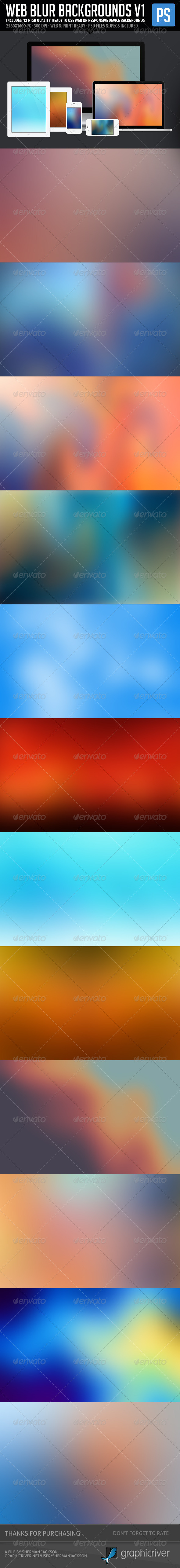 Web Blur Backgrounds 12 in 1 (hi-res) - Abstract Backgrounds