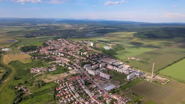 Aerial view of the town of Tornala in Slovakia alt