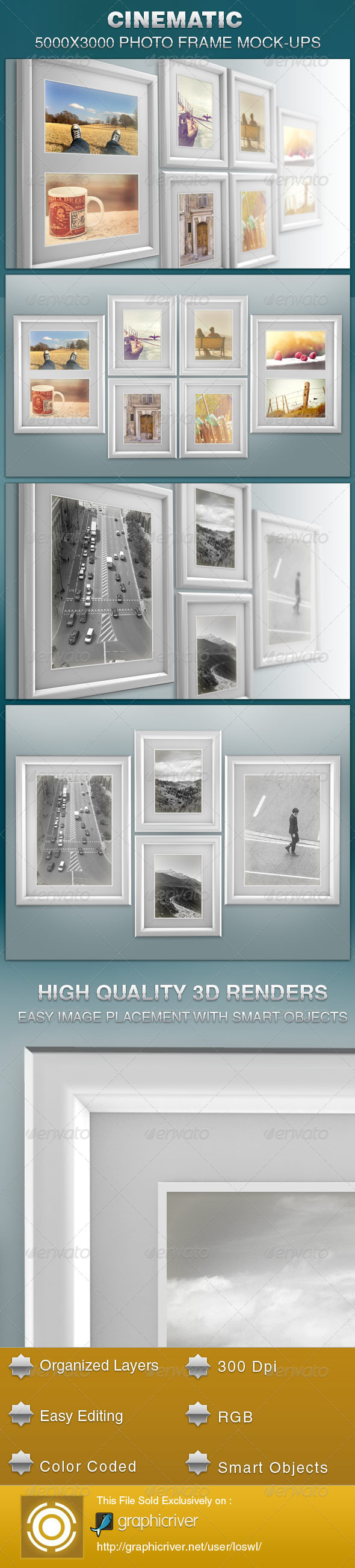 Cinematic Photo Frame Mock-ups - Miscellaneous Print