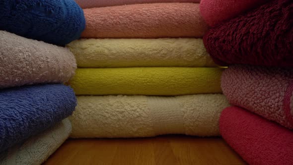 Close  Up Coloreds Stack of Towels alt