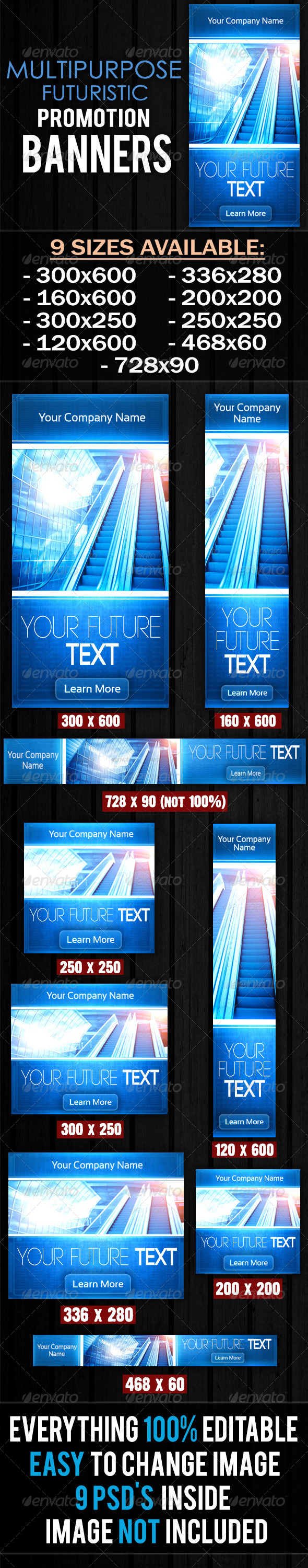 Multipurpose Futuristic Banners - Banners & Ads Web Elements