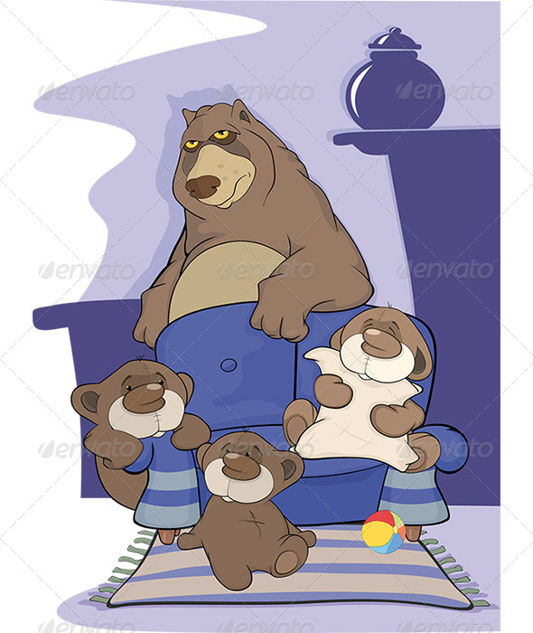 Big Bear Family Cartoon - Animals Characters