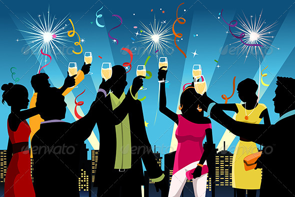 New Year Celebration Party - Decorative Vectors