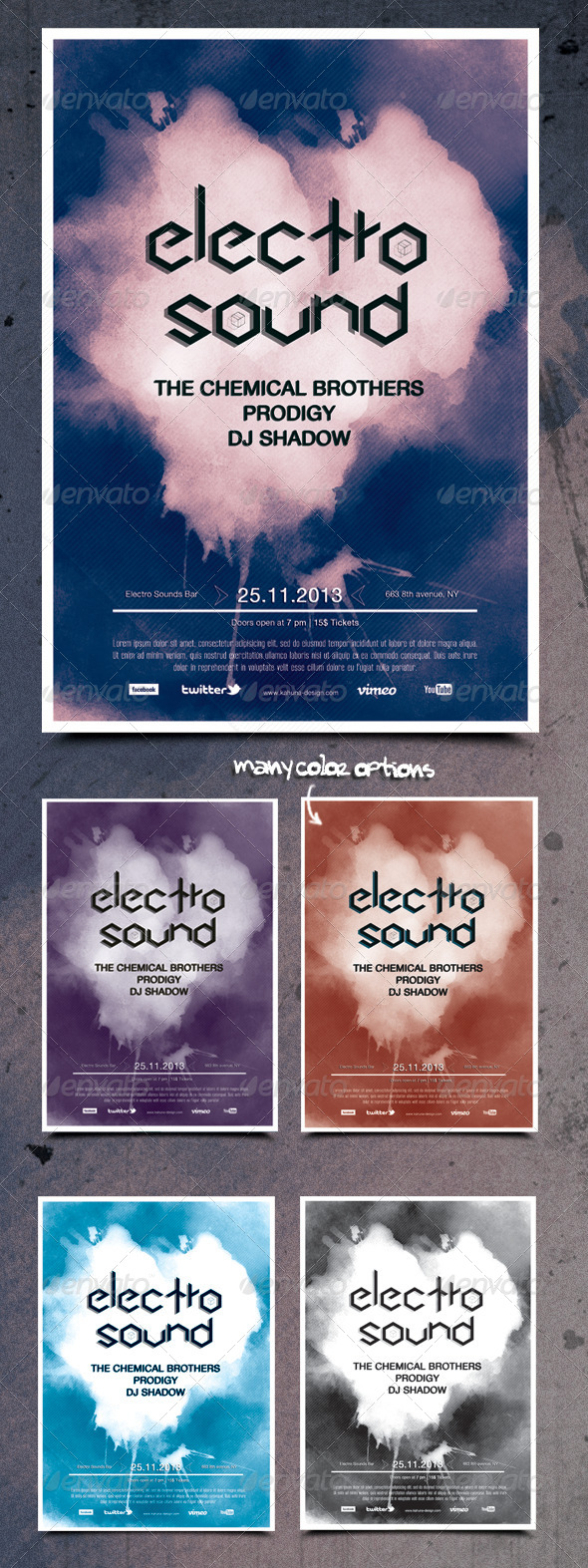 Electro Techno Flyer Poster - Clubs & Parties Events