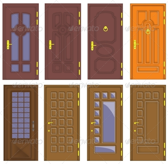 Classic Interior and Front Wooden Doors - Buildings Objects