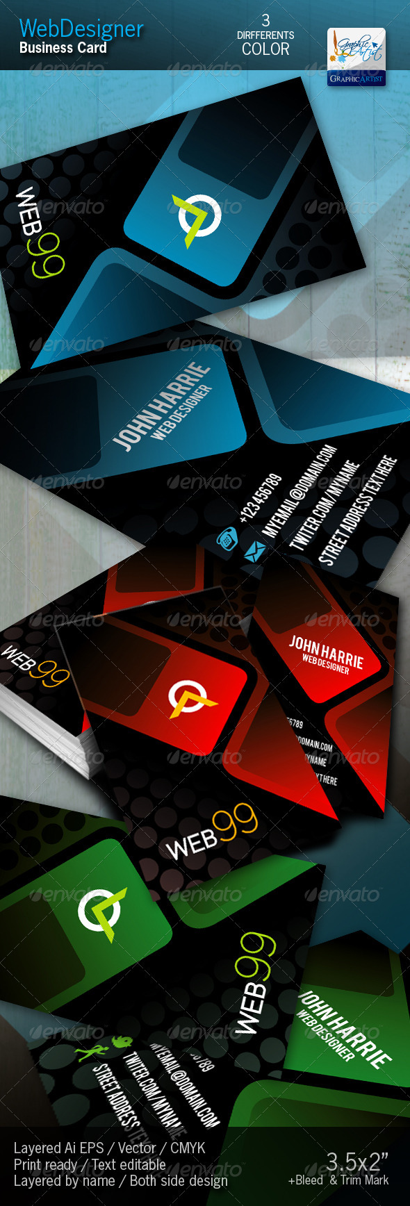 Web Designer Modern Business Card - Industry Specific Business Cards