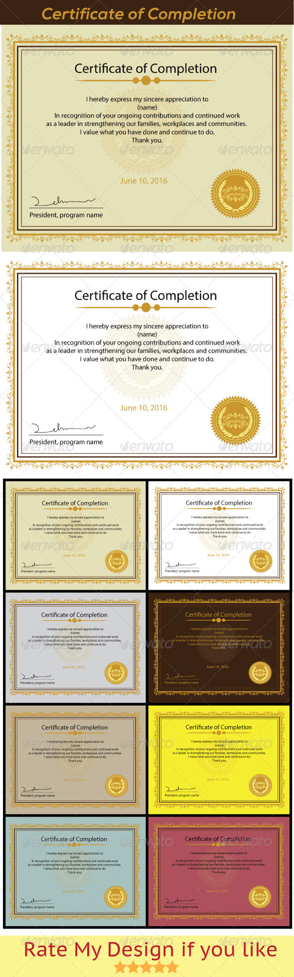 Certificate of Completion - Certificates Stationery