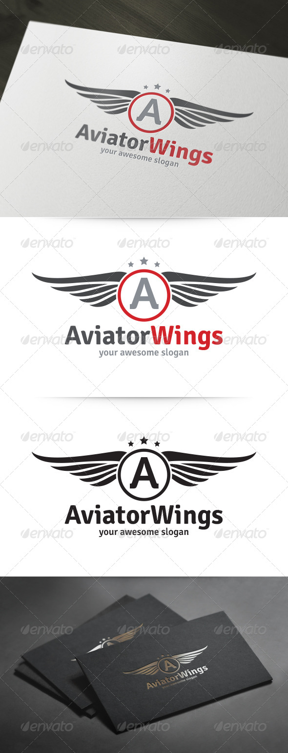 Aviator Wings Logo - Objects Logo Templates