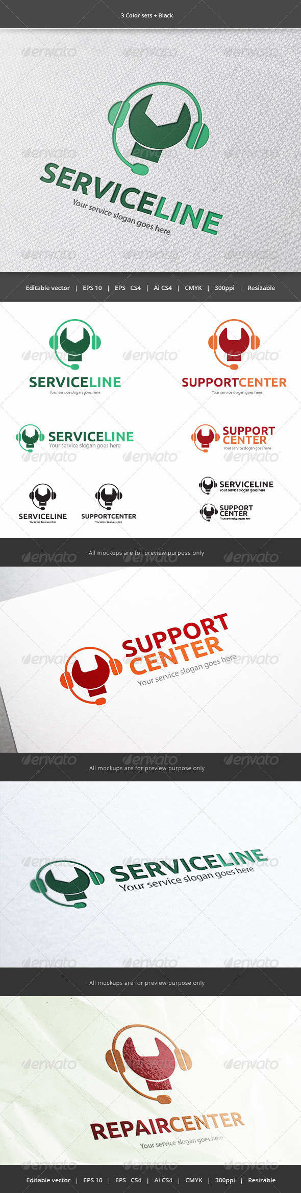 Service Line Logo - Objects Logo Templates