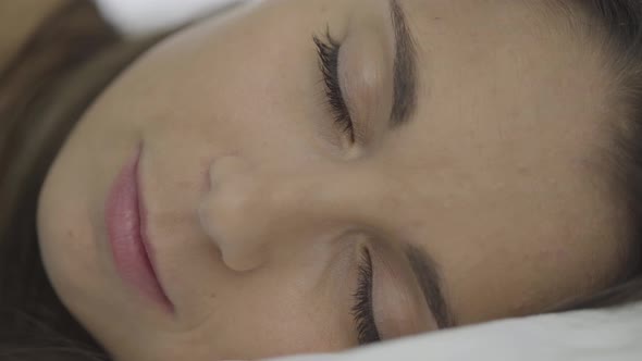 Closeup Face Woman Sleeping