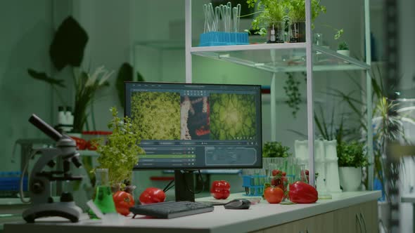 Empty Microbiology Laboratory with Nobody in It Prepared for Genetic Mutation Test alt