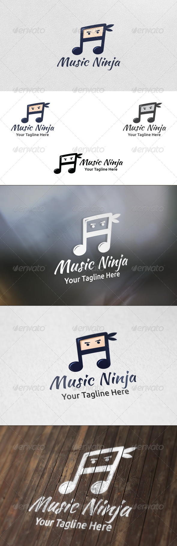 Music Ninja - Logo Template - Humans Logo Templates