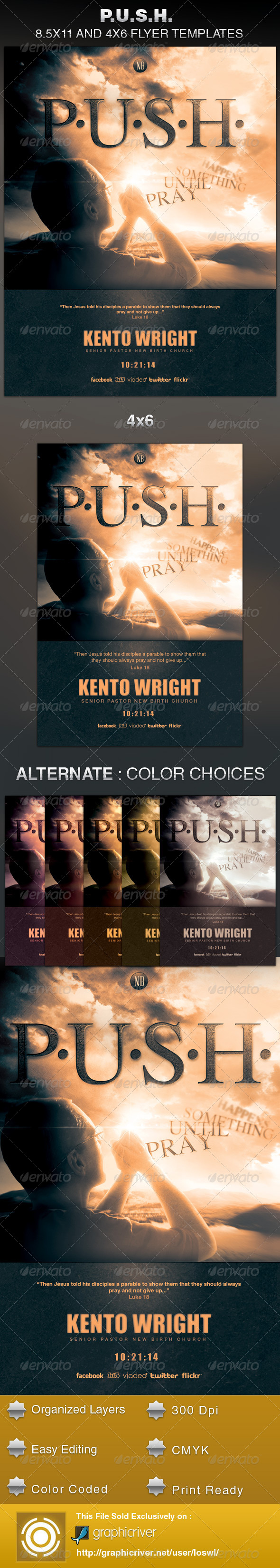 P.U.S.H. Church Flyer Template - Church Flyers