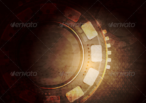 Dark Grunge Technology Vector Background - Web Technology