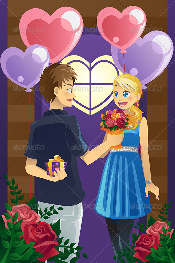 Couple on Valentine's Day - Valentines Seasons/Holidays