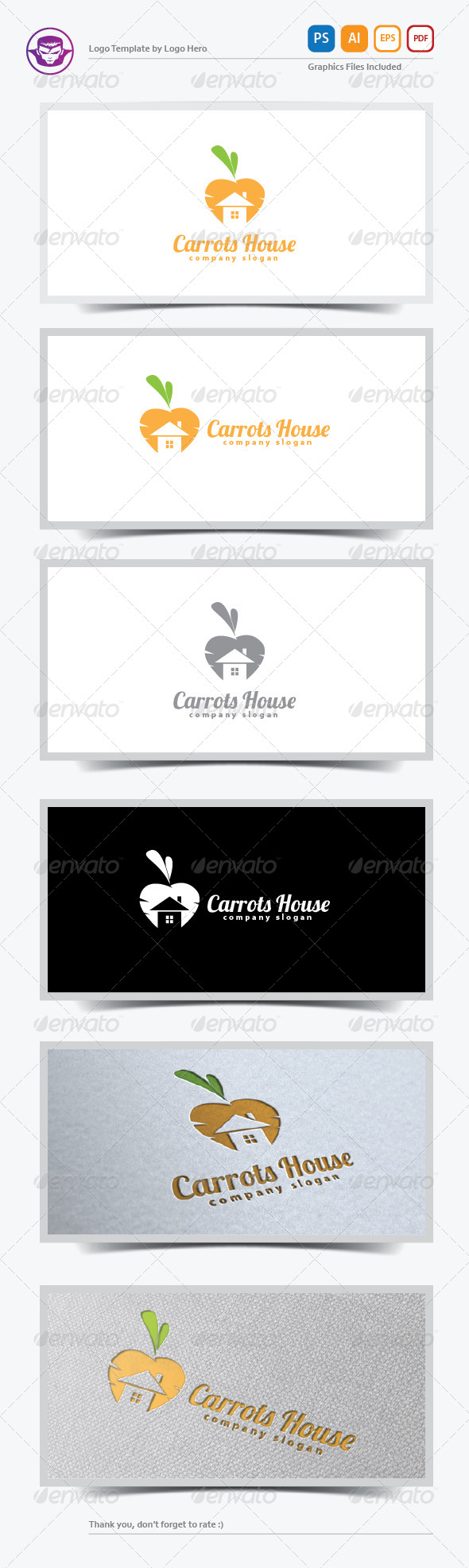 Carrots House Logo Template - Buildings Logo Templates