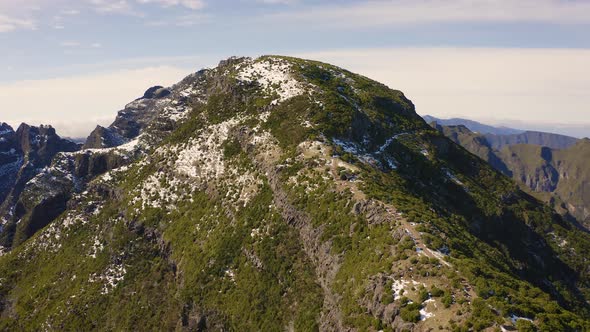 Aerial View of the Footpath To Mount Pico Ruivo in Madeira Portugal alt