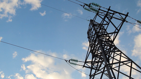 Support Power Lines, Stock Footage 