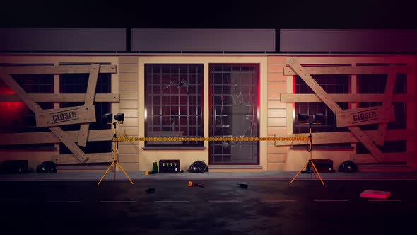 Store brake-in due to strikes, rioting, rebellion. Burglary at a small store. alt