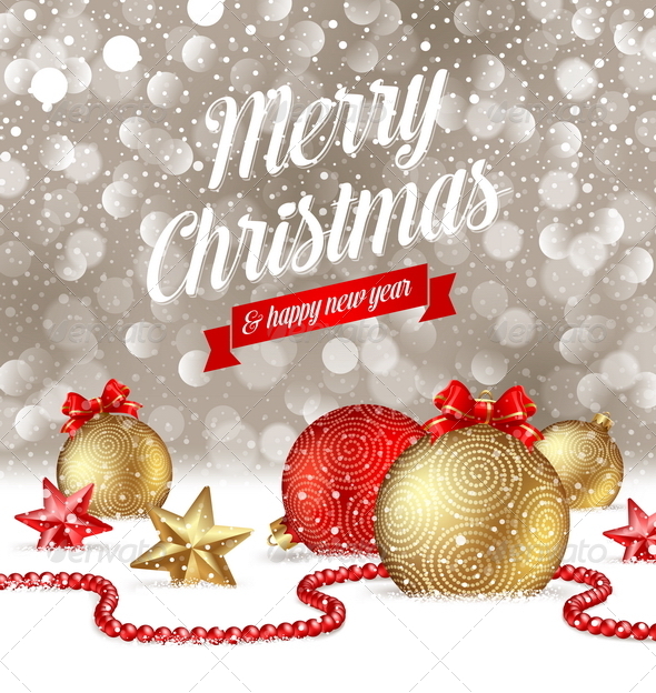 Christmas Greetings and Holidays Decor on Snow - Christmas Seasons/Holidays