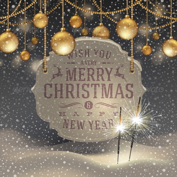 Christmas Illustration with Holidays Greetings - Christmas Seasons/Holidays