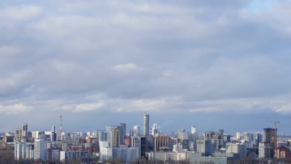 Clouds Running in the Blue Sky Timelapse