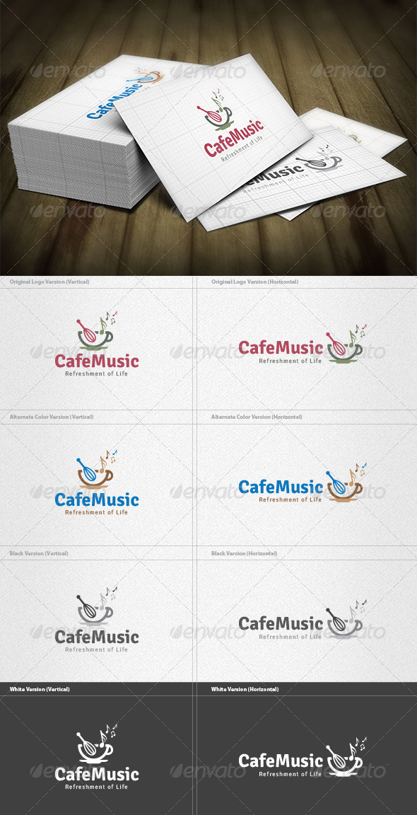 Cafe Music Logo - Food Logo Templates