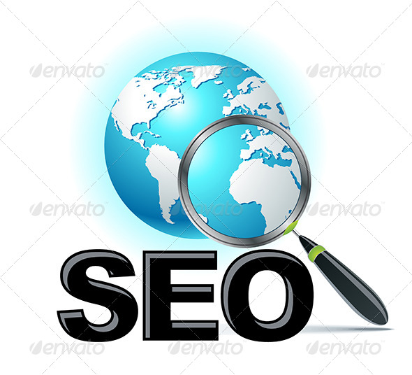SEO Illustration with Magnifying Glass - Miscellaneous Vectors
