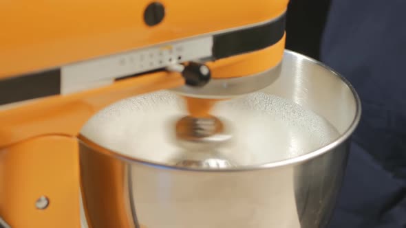 Orange Professional Mixer Whips Cream for Custard
