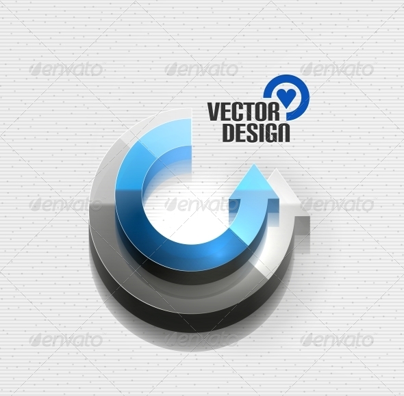 3D Glossy Arrow Circle Concept - Web Technology