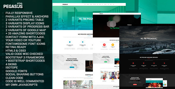 Pegasus Parallax One-Page - ThemeForest 5923433