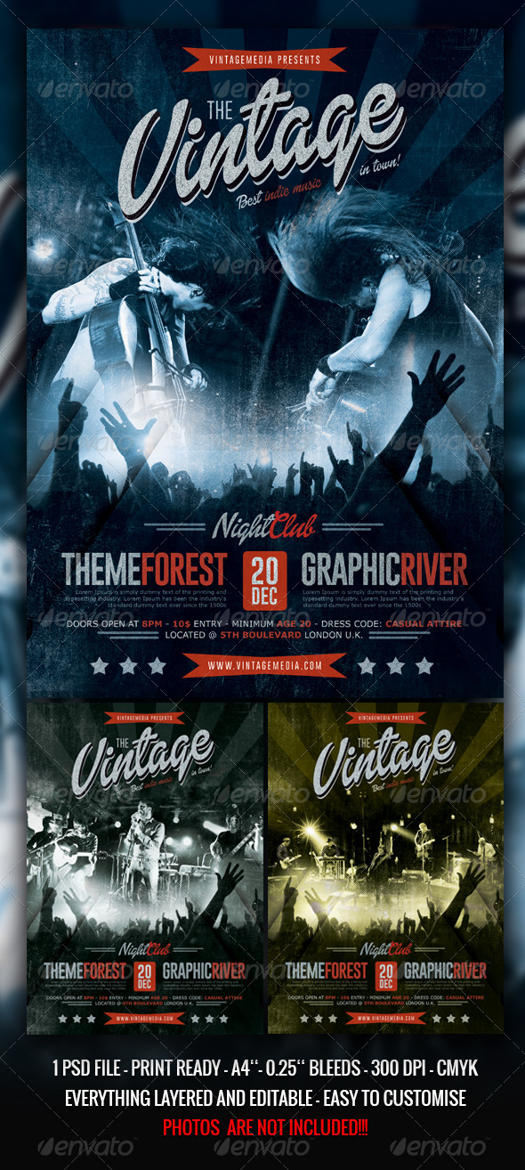 Indierock / Vintage Concert Flyer / Poster - Concerts Events