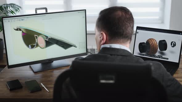 An Experienced Senior Engineer Leads the Development of Structures and Parts for the Automotive alt