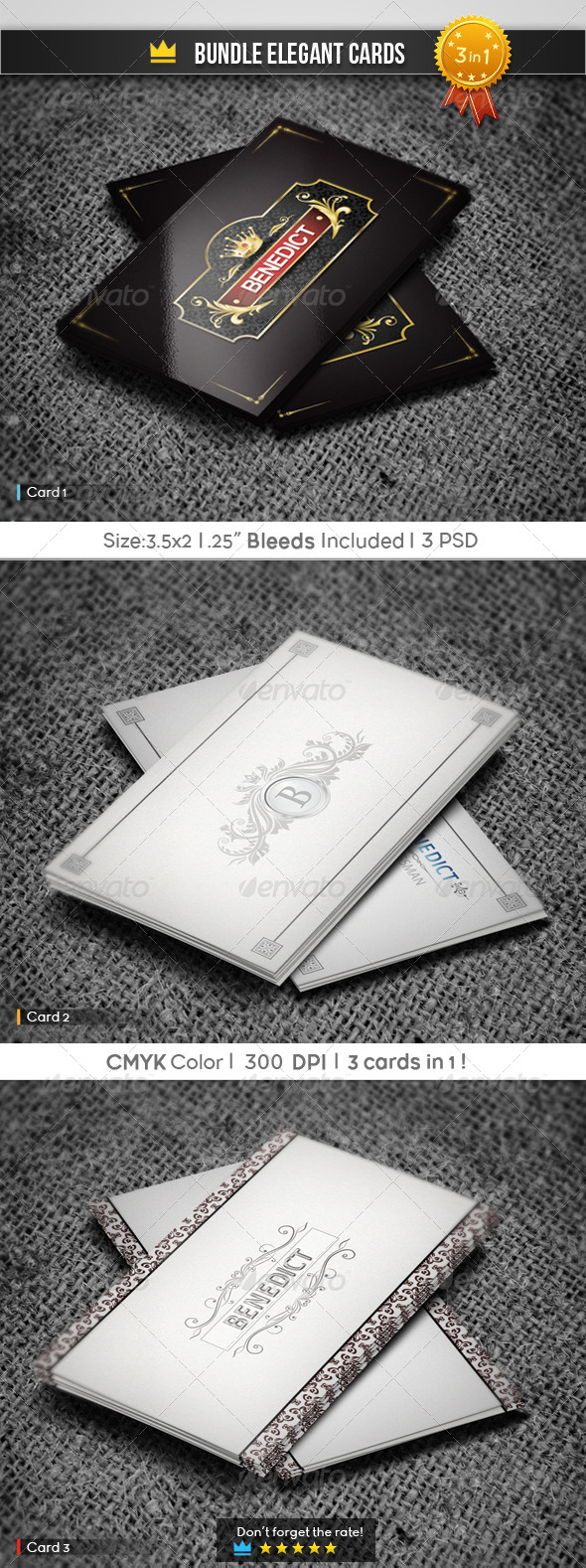 Bundle Elegant Cards - Retro/Vintage Business Cards