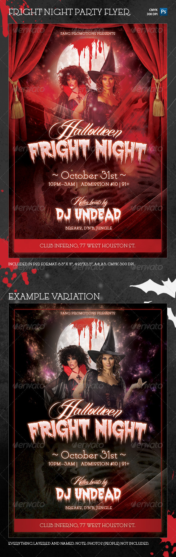Halloween Fright Night Party Flyer Template - Clubs & Parties Events