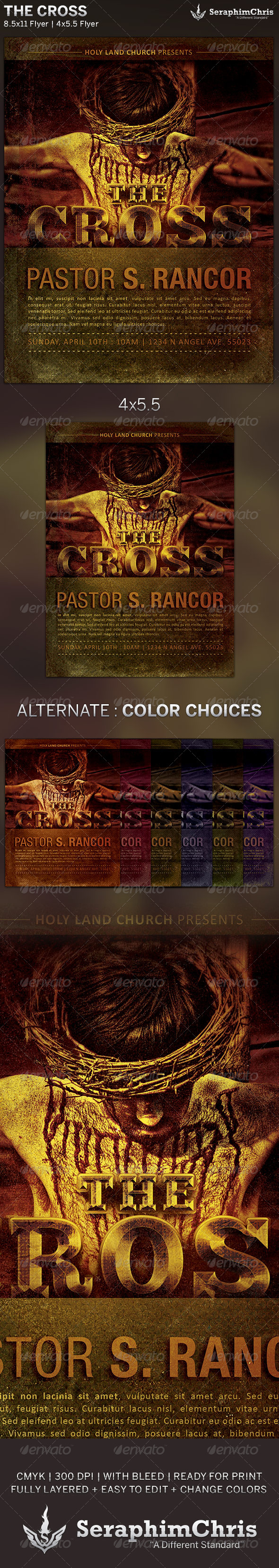 The Cross: Church Flyer Template - Church Flyers