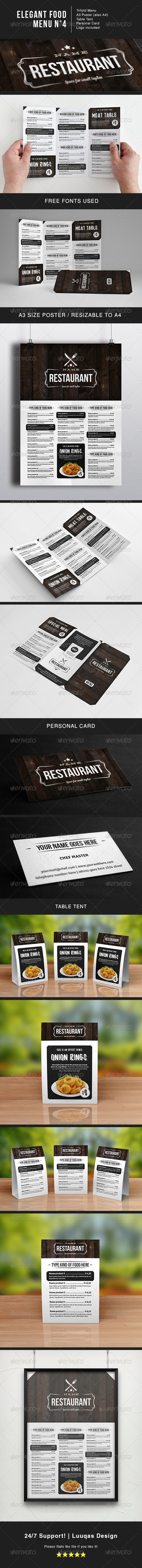 Elegant Food Menu 4 - Food Menus Print Templates