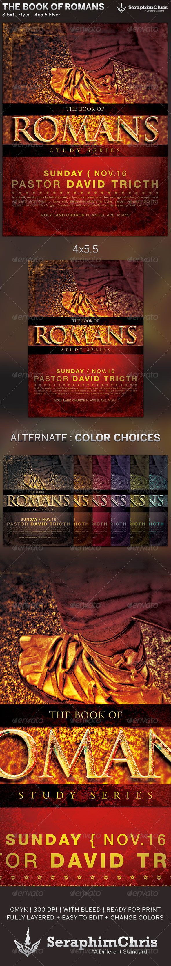 The Book of Romans: Church Flyer Template - Church Flyers