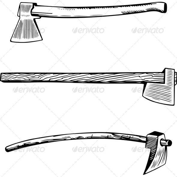 Vintage Axes - Man-made Objects Objects